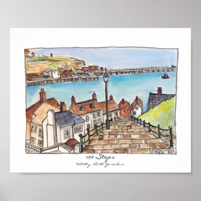 Affiche 199 marches, Whitby, Yorkshire du Nord (Devant)