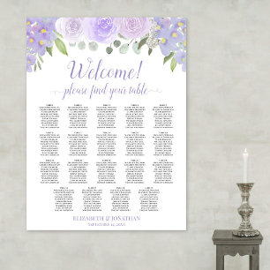 Affiche 19 Table Plan de table de mariage floral lavande