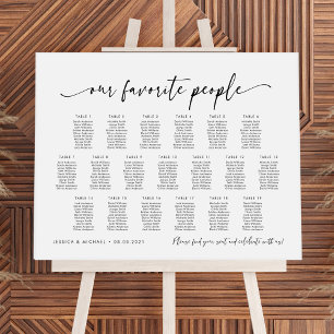 Affiche 19 Tables Notre plan de table de personnes préféré