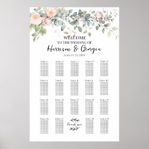 Affiche 19 tables verdure & table mariage rose