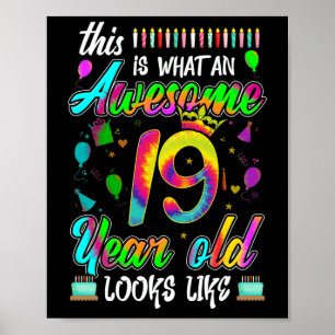 Affiche 19e anniversaire Awesome 19 ans il semble