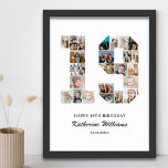 Affiche 19e anniversaire Numéro 19 Photo personnalisée Col<br><div class="desc">Célébrez le 19e anniversaire de votre ado avec cette affiche personnalisée de collage photo numéro 19. Ce cadeau personnalisable est une façon parfaite de présenter des souvenirs précieux de la première année de votre enfant. L'affiche comporte un collage de photos qui capturent ces moments spéciaux, et il peut être customisé...</div>