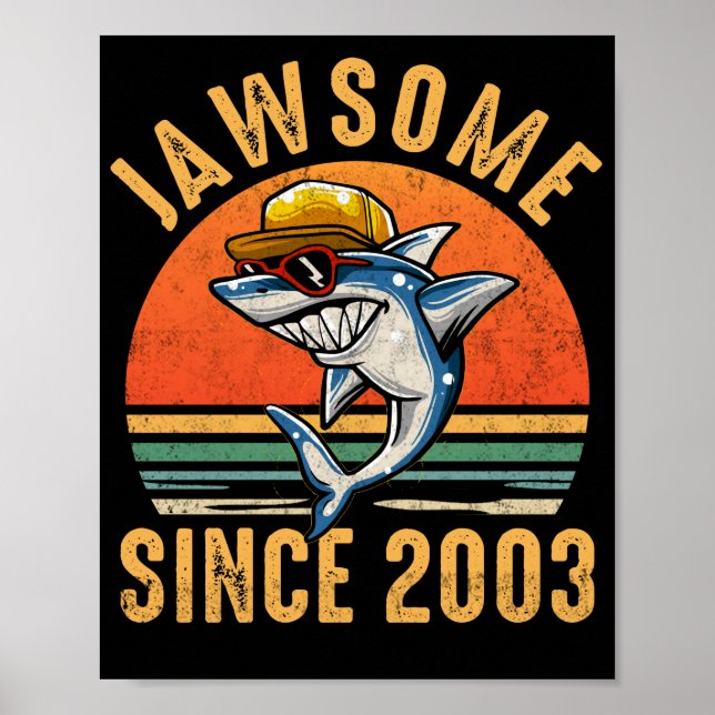 Affiche 19e anniversaire Requin 19 ans Jawsome depuis 2003 (Devant)