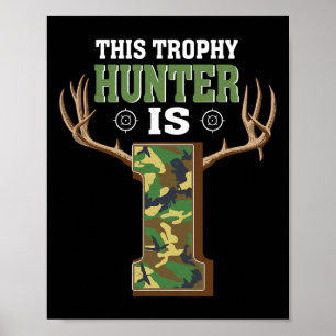 Affiche 1 an Chasse 1er anniversaire fête Chasseur de cerf