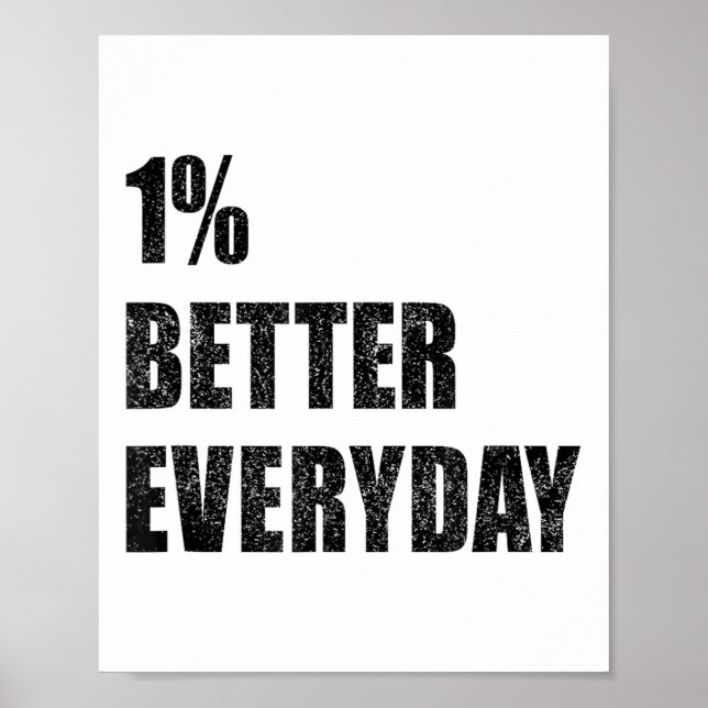Affiche 1% Better Every Day Motivation Quote Insrational S (Devant)