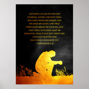 Affiche 1 Chroniques 4:10 Bible Verse