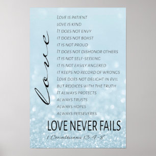 Affiche 1 Corinthians 13 Love is Bible Verse
