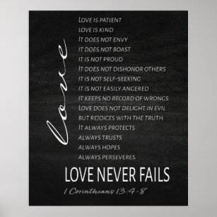 Affiche 1 Corinthians 13 Love is Bible Verse