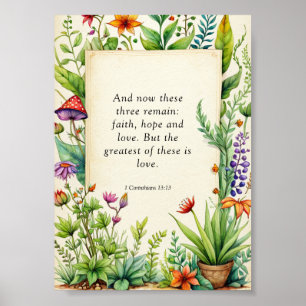 Affiche 1 Corinthiens 13:13 Bible chrétienne Verse