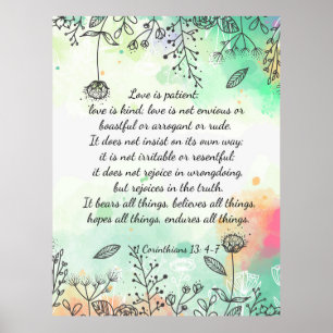 Affiche 1 Corinthiens 13: 4-7
