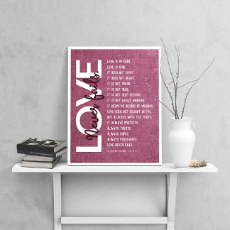 Affiche 1 Corinthiens 13:4-8 Verse de la Bible, Bourgogne