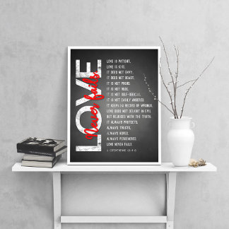 Affiche 1 Corinthiens 13:4-8 Verse de la Bible, Calque et