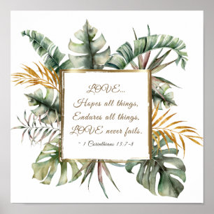 Affiche 1 Corinthiens 13:7-8 L'amour n'échoue jamais Tropi