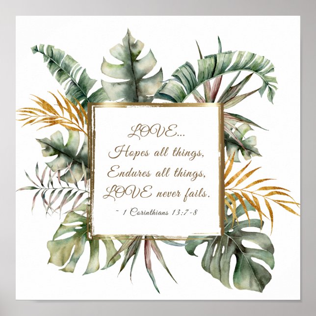 Affiche 1 Corinthiens 13:7-8 L'amour n'échoue jamais Tropi (Devant)