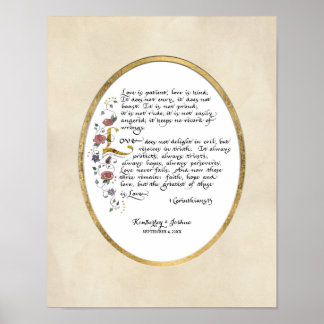 Affiche 1 Corinthiens 13, Chapitre d'amour Écriture chréti