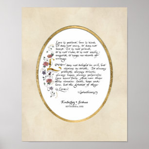 Affiche 1 Corinthiens 13, écriture sainte de chrétien de