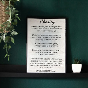 Affiche 1 Corinthiens 13 Roi Rustique James Bible Verse