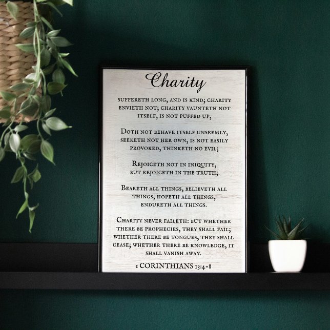 Affiche 1 Corinthiens 13 Roi Rustique James Bible Verse (Créateur téléchargé)