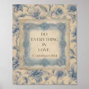 Affiche 1 Corinthiens 16:14 Faites Tout avec Amour Vintage
