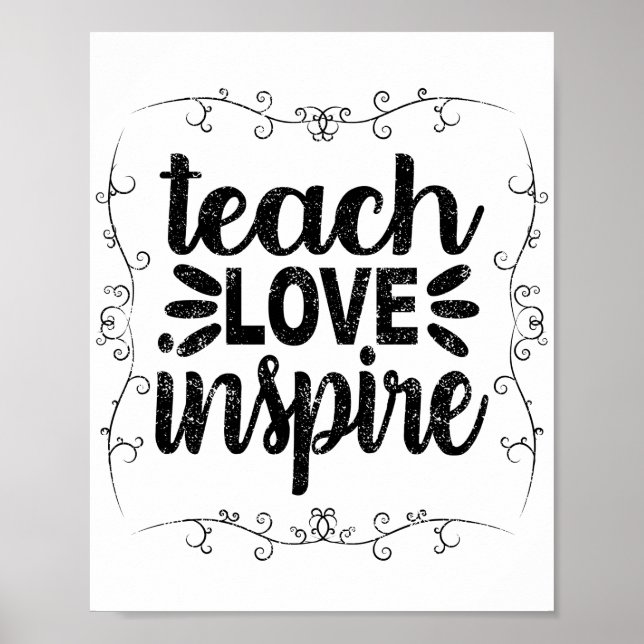 Affiche 1- Enseigner l'Amour Inspirer chemise, Retro Ensei (Devant)