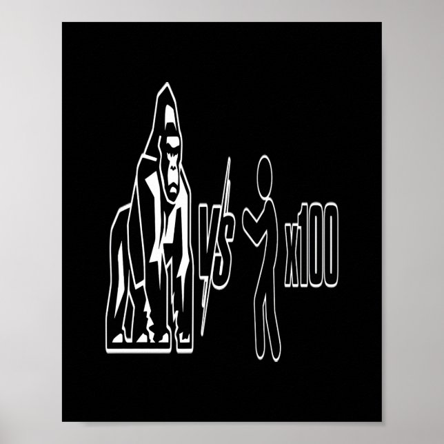 Affiche 1 Gorille à dos argenté vs 100 humains_3 (Devant)