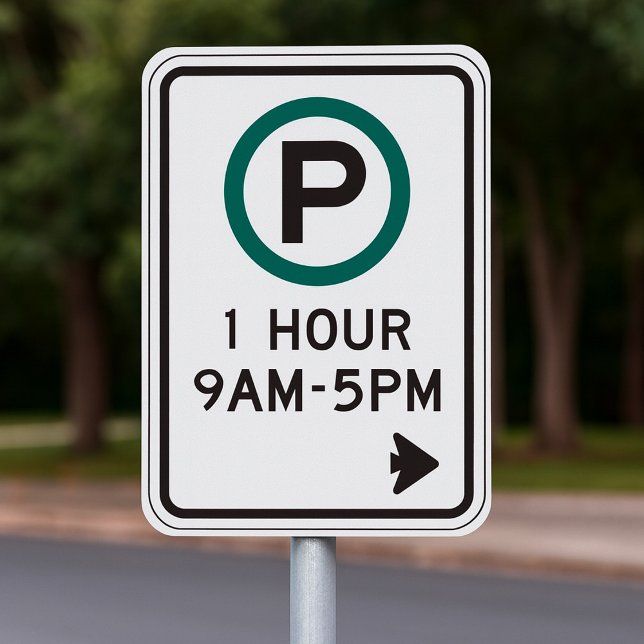 Affiche 1 Heure De Parking Pour Zones De Parking Contrôlée (Créateur téléchargé)