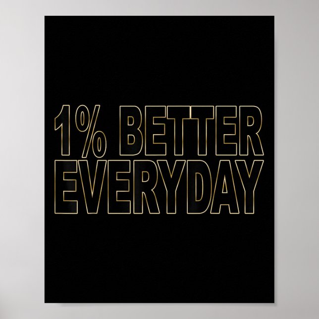 Affiche 1% Meilleur Chaque Jour - Devis Motivationnel (Devant)