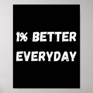 Affiche 1% Meilleur Chaque Jour - Motivation De Croissance