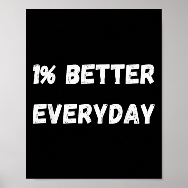 Affiche 1% Meilleur Chaque Jour - Motivation De Croissance (Devant)