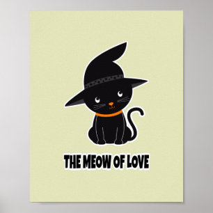 Affiche 1.mignonne belle chatte noire miow amour