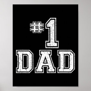 Affiche #1 Papa Numéro Une Fête des pères Style Vintage