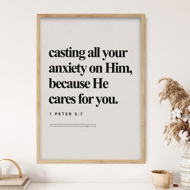 Affiche 1 Peter 5:7, Bible Verse, DIGITAL Print, Modern Bi (Créateur téléchargé)