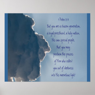 Affiche 1 Pierre 2:9 Écriture Vous êtes une génération cho