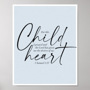 Affiche 1 Samuel 1:27 Polices doubles Arrière - plan bleu