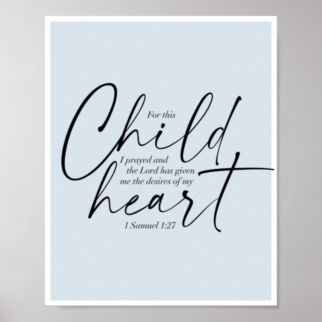 Affiche 1 Samuel 1:27 Polices doubles Arrière - plan bleu (Devant)