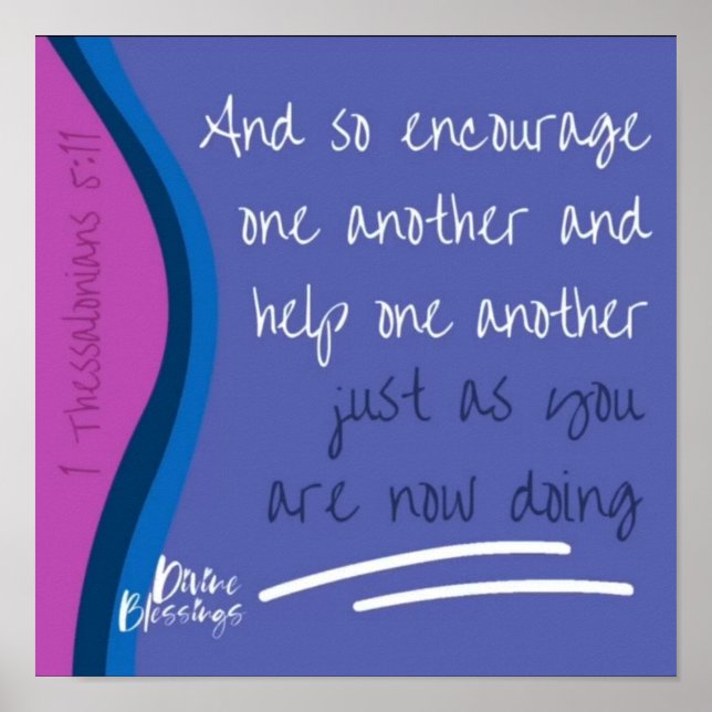 Affiche 1 Thessaloniciens 5:11 S'Encourager mutuellement (Devant)