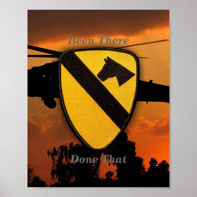 Affiche 1er 7e Cavalry Air Cav Vietnam Nam War Patch (Devant)