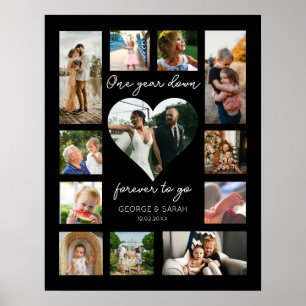 Affiche 1er anniversaire photo 1 an de moins pour toujours