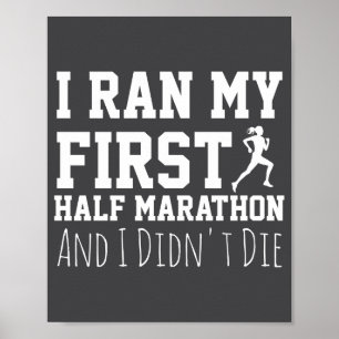 Affiche 1er coureur de semi-marathon drôle courant premier