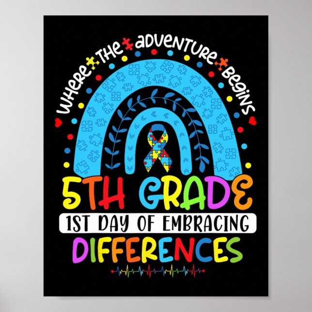 Affiche 1er jour d'acceptation des différences 5e année d' (Devant)