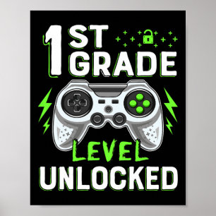 Affiche 1ère année Jeu vidéo déverrouillé Retour à l'école