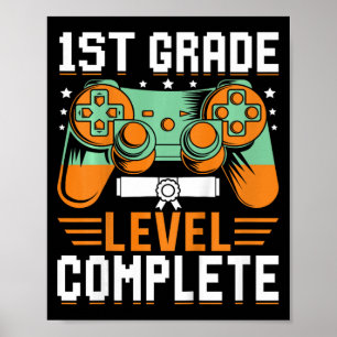 Affiche 1ère année Niveau Complet Graduation Vidéo Jeu Con