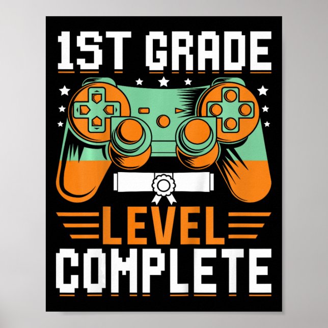 Affiche 1ère année Niveau Complet Graduation Vidéo Jeu Con (Devant)
