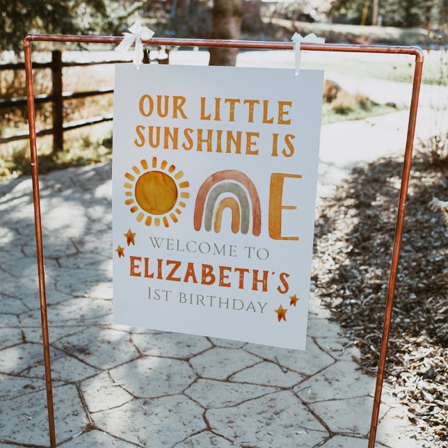 Affiche 1ère aquarelle Anniversaire Arc-en-ciel et bienven (Créateur téléchargé)