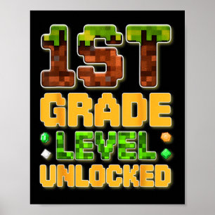 Affiche 1ère classe Gamer School cadeau pour enfant