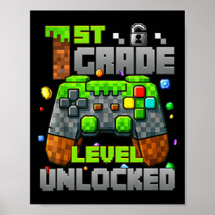 Affiche 1ère classe Jeu vidéo déverrouillé Pixel Ck To S