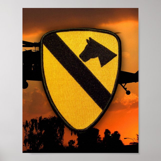 Affiche 1re division de cavalerie Air Cav Fort Hood Patch (Devant)