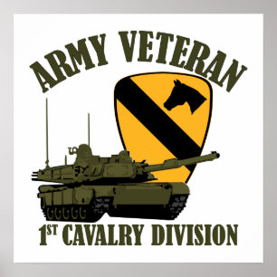 Affiche 1st Cav Army Vet - M1 Tank