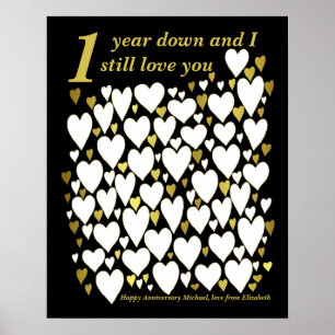 Affiche 1st Wedding Anniversary Reasons I Love You