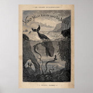 Affiche 2000 Leagues Under the Sea Frontispiece 1871